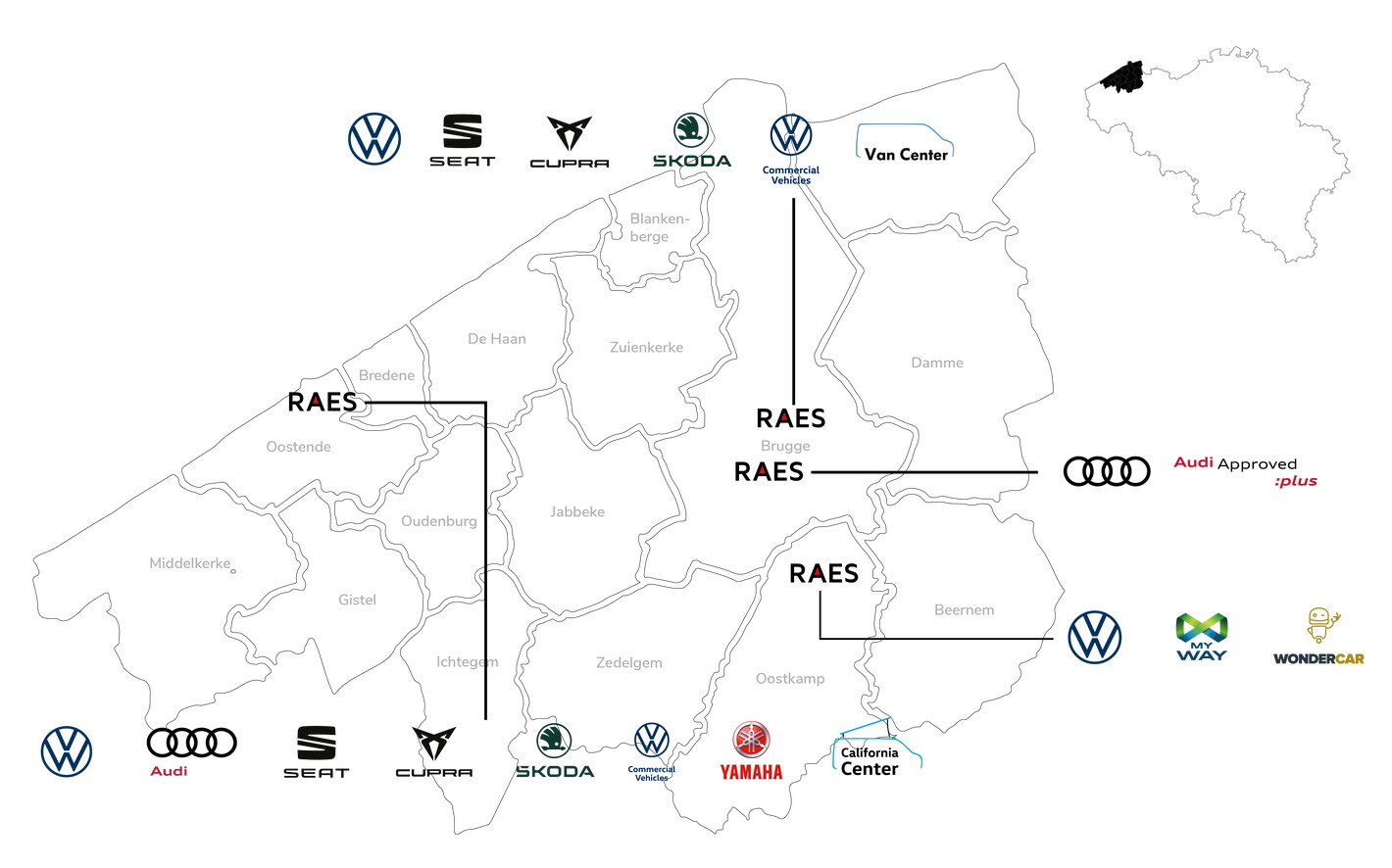 Raes Autogroep vestigingen